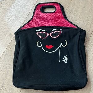 Lulu Guinness Straw Hat with Lady Face bag